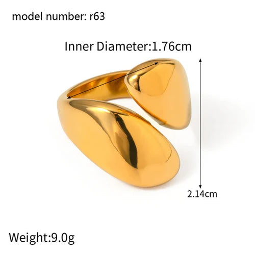 Fashion Simple Stainless Steel Rings For Women Gold Color Smooth