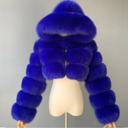 High Quality Furry Cropped Faux Fur Coats and Jackets Women Fluffy Top