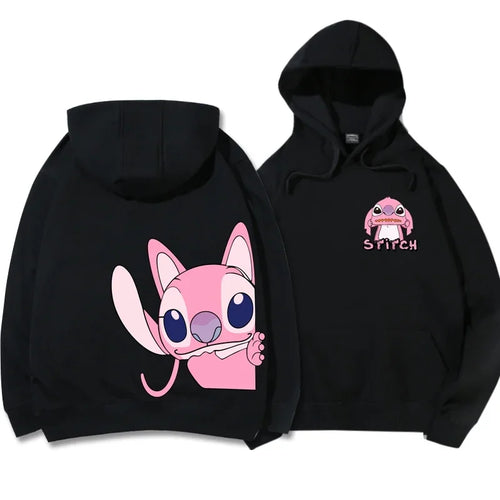 Disney Hoodie Fashion Stitch Angel Monster Letter Cartoon Sweatshirt