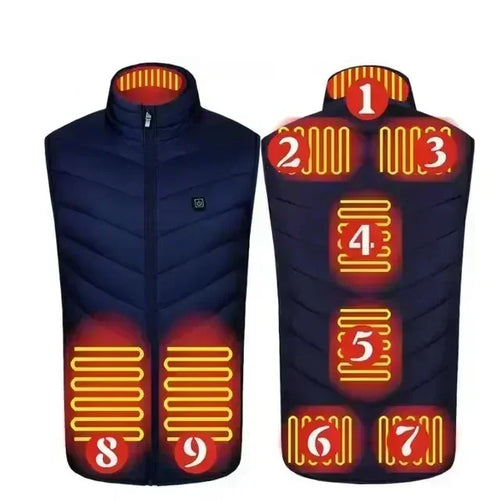 21 Zone Heating Vest Men's USB Infrared Thermal Jacket Smart Heating