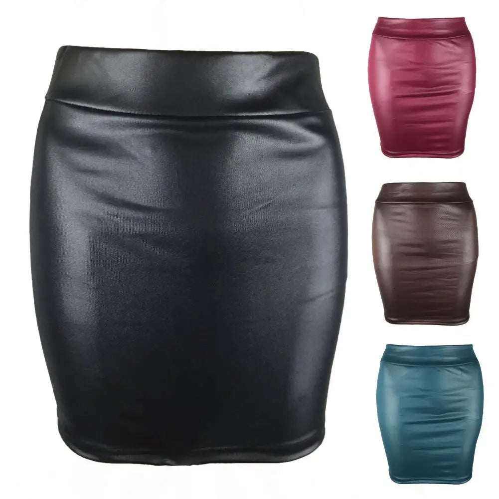 Leather Matte Slim Mini Sexy Fashion PU Hot Short High Waist Skirt