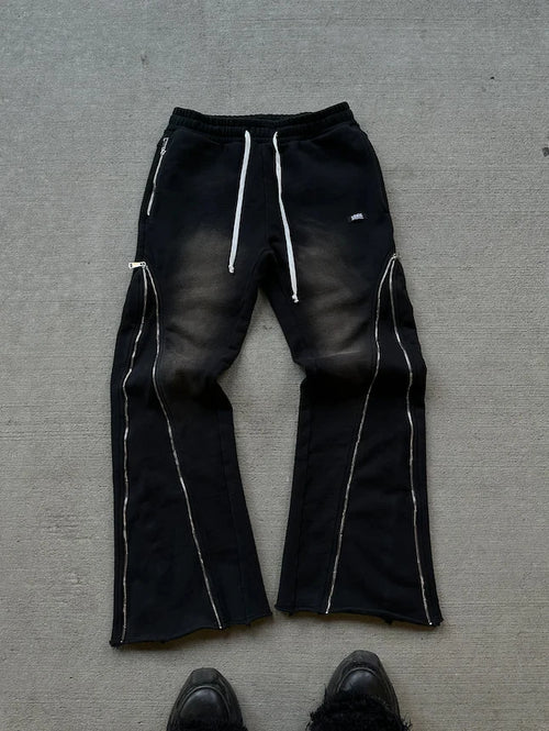 Streetwear Baggy Casual Pants Y2K Retro Zipper Decoration Sweatpants