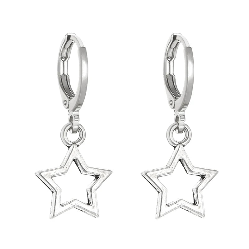 New Creative Star Hoop Earrings Fashion Simple Earrings Gifts for