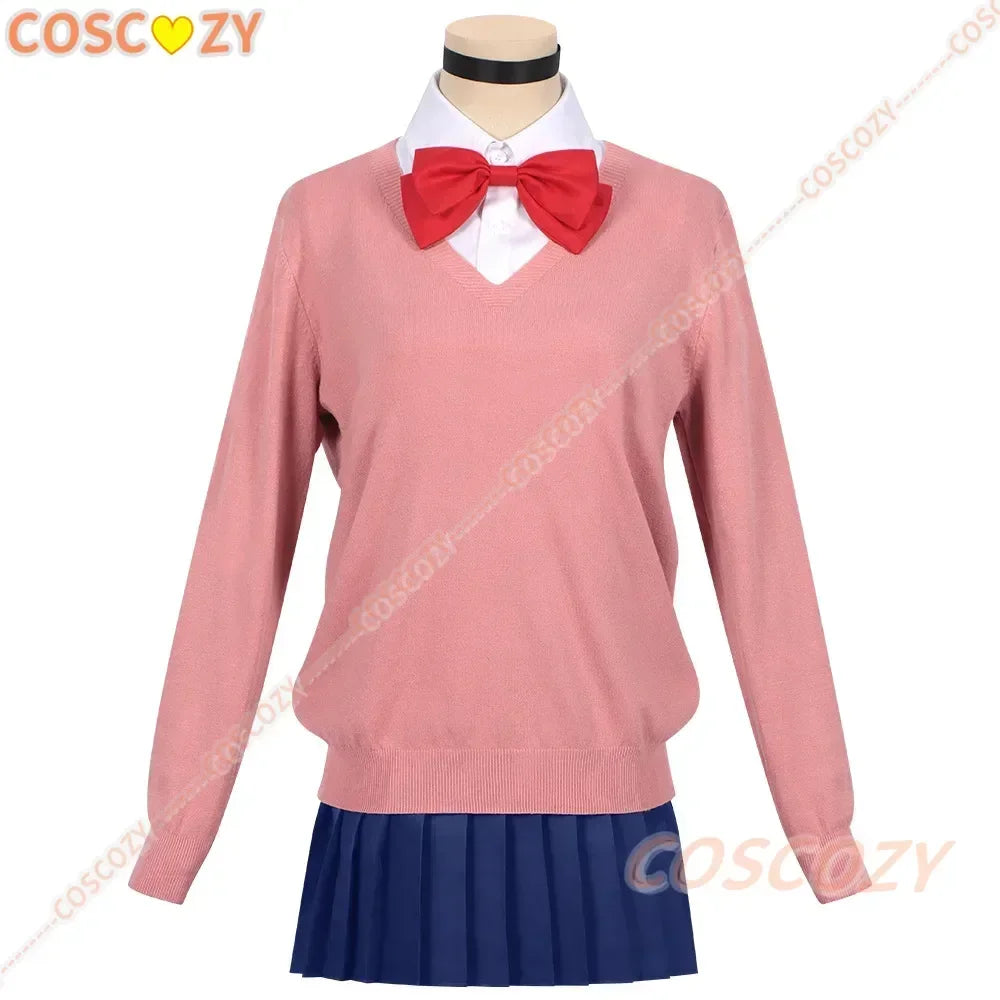 Momo Ayase Cosplay Costume Wig Anime Dandadan Sweater Skirt School