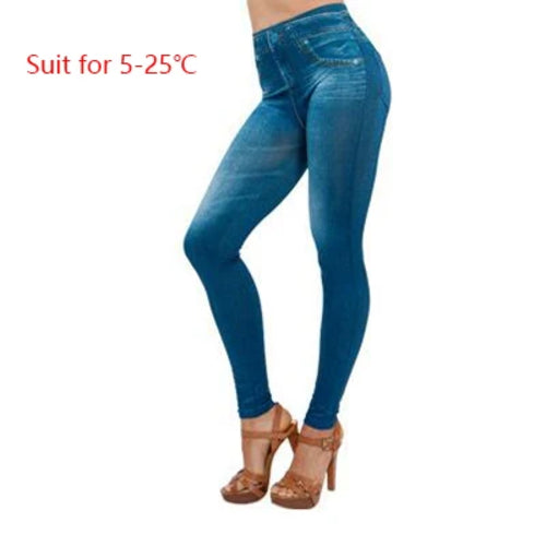 Gtpdpllt S-XXL Sexy Leggings Women Lined Spring Autumn Print Jeans
