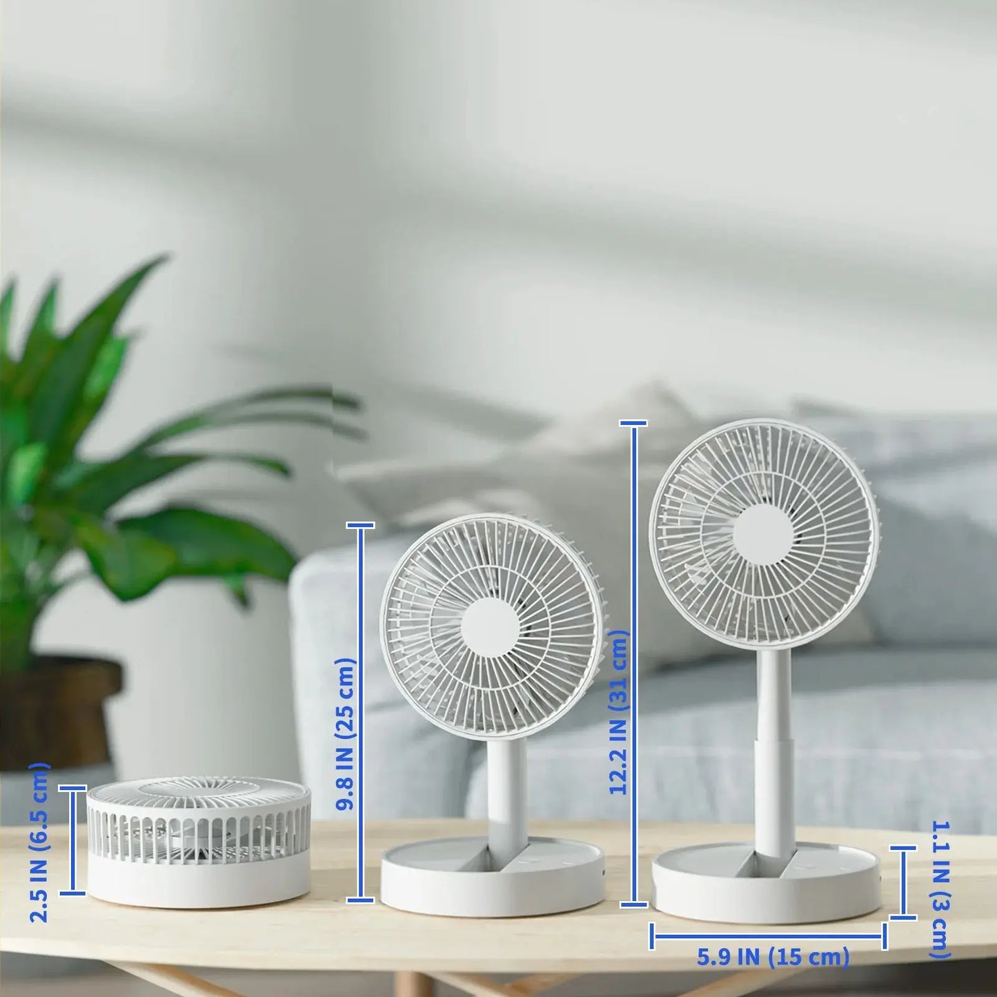 F28 Portable Mini Desktop USB Folding Fan with 4 Speed and Timing