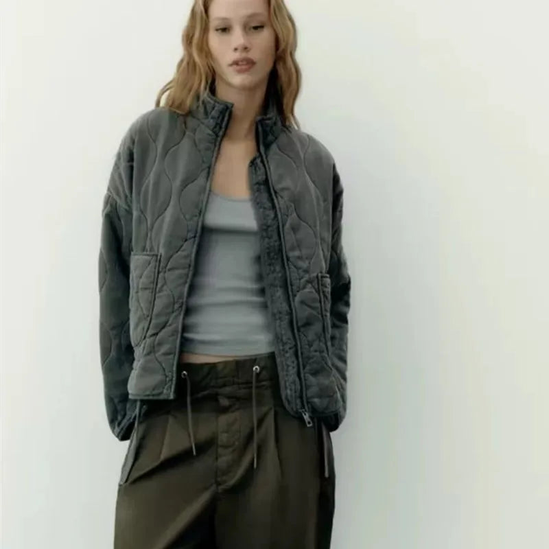 ZW Women's Cotton Jacket Traf 2024 New Arrival Vintage Lenzing Rayon