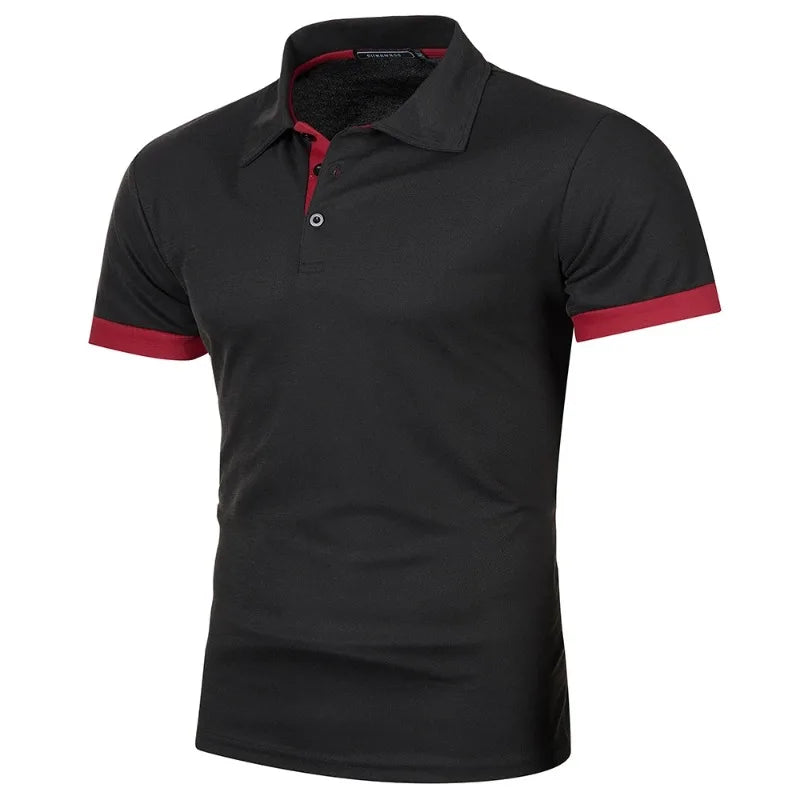 New Mens Short Sleeve Polo Shirt Solid Color Streetwear Lightweight