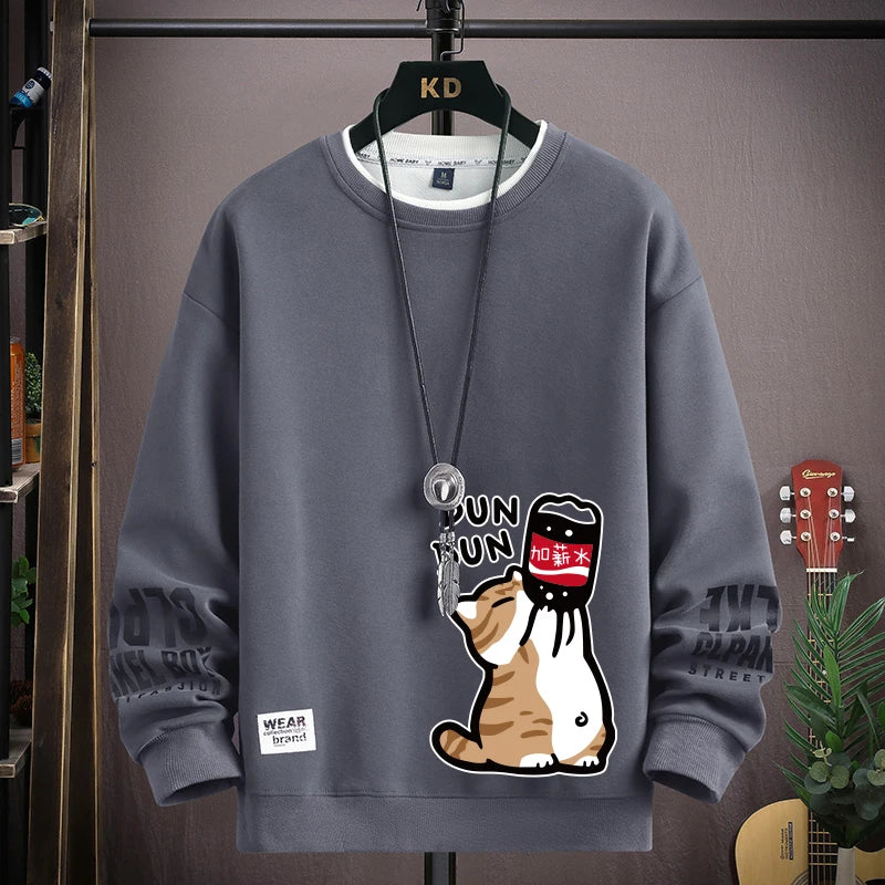 Cartoon Cute Cat Funny Print Graphic T-shirt Women Oversized Loose
