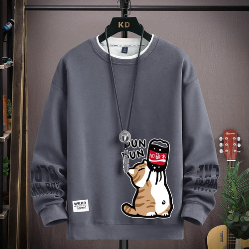 Cartoon Cute Cat Funny Print Graphic T-shirt Women Oversized Loose
