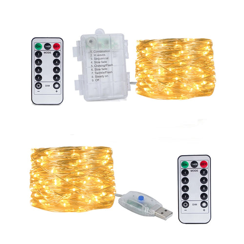 Led String Light Birthday Fairy Light USB/Battery Box Remote Garland