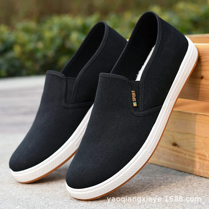Men Canvas Shoe Casual Sneaker for MenLight Slip-on Vulcanized