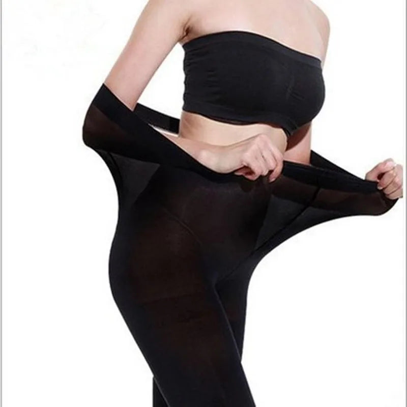 Women's Large Size Super Elastic Black Leggings Fashion Soft Stockings