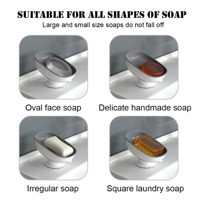 1Pcs Bathroom Soap Dishes Holder Self Draining Soap Box with Super