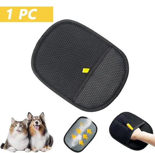 Pet Hair Removal Tool Reusable Static Removal Gloves, Double-Sided