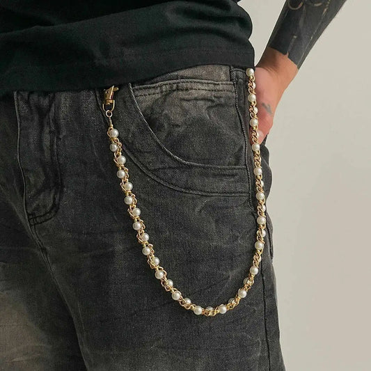 Ingemark Punk Imitation Pearl Trousers Hipster Pant Jean Keychain Ring