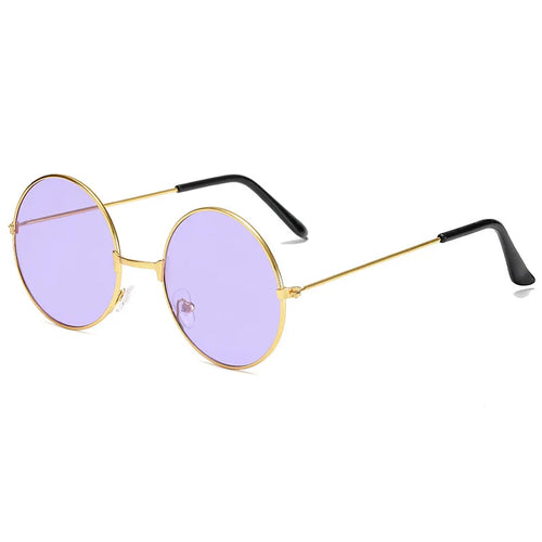 Retro Hippie Round Metal Frame Sunglasses Fashion Small Circle Sun