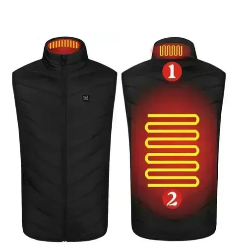 21 Zone Heating Vest Men's USB Infrared Thermal Jacket Smart Heating