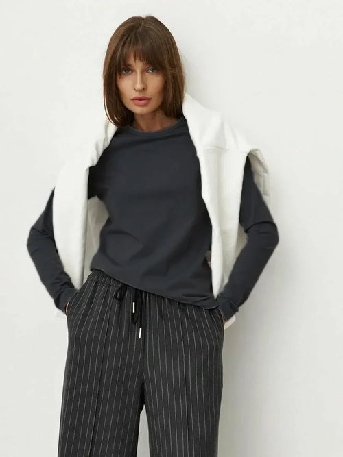 Bornladies Women's Spring Autumn 100% Cotton T-shirt Bottoming Basic