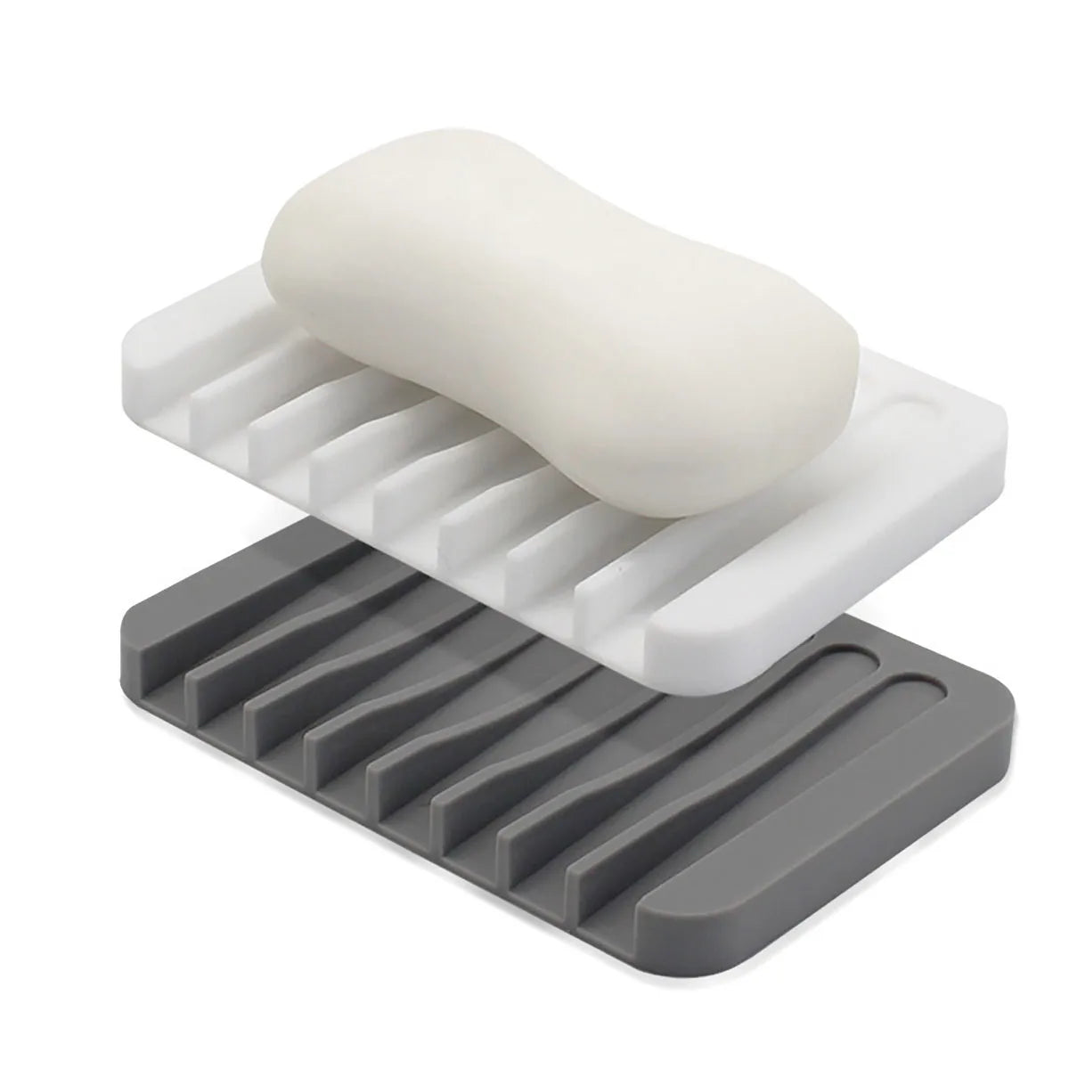 Silicone Soap Dish Storage Holder Soap Box Plate Tray Shower Soap