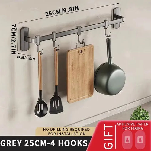 Wall Mounted Hooks Rack Kitchen Organizer Utensils Knife Holder