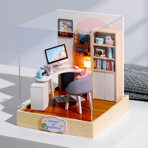 Magic Wooden Doll House Mini Kit DIY Handmade Assembly Model Building