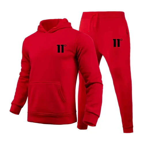 Fashion 11 Print Tracksuit for Men Hooded Sweatshirt and Sweatpants