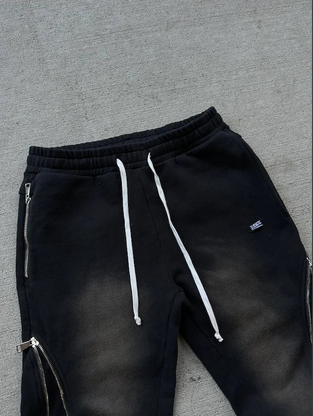 Streetwear Baggy Casual Pants Y2K Retro Zipper Decoration Sweatpants
