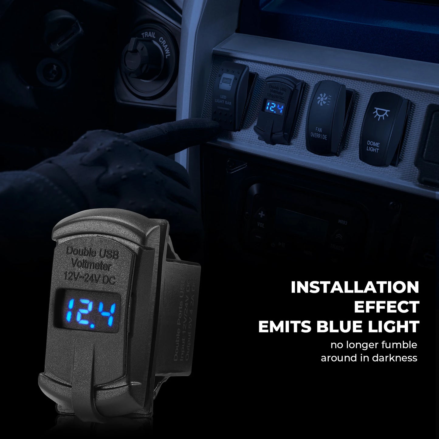 UTV ATV LED Digital Dual USB Car Charger For Can-AM Maverick X3