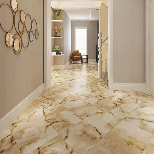 12pcs Imitation Marble Wall Stickers Self-adhesive Floor Stickers