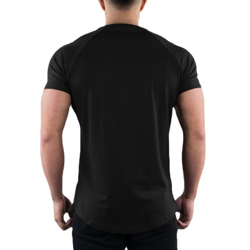 Mens Slim Fit Sports Short Sleeve T-shirt European and American Summer