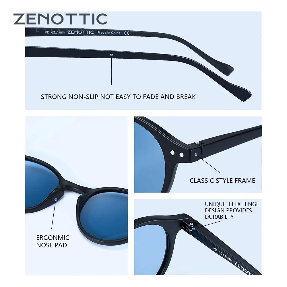 ZENOTTIC Small Round Sunglasses for Men Women Vintage Retro Polarized