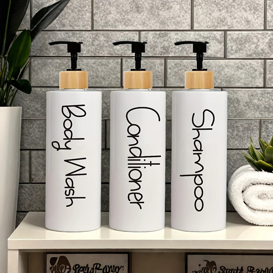 3PCS Bathroom Soap Dispenser Reusable Hand Pump Dispenser Bottle