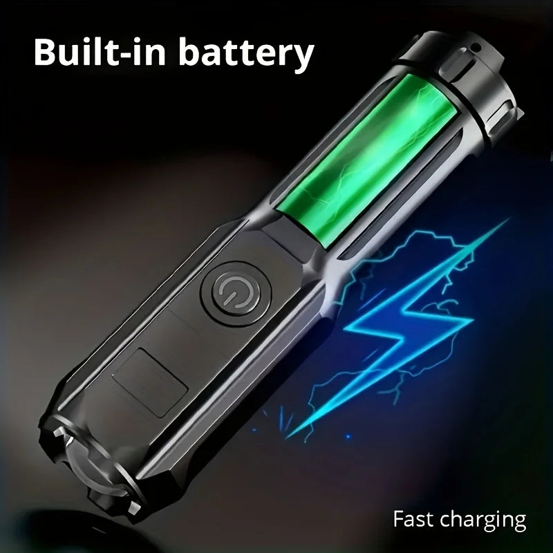 Portable UV Flashlight UV395NM Zoomable ABS Torch 3 Modes Camping
