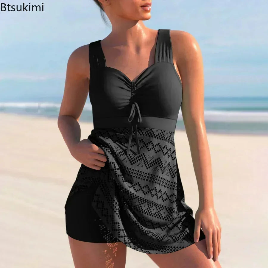 2025Sexy Hollow Out Splicing Bikini Swimsuit Women Two Pieces Swimwear