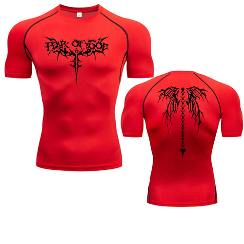 2024 Summer Men Sun-protective Clothing Anime T-shirt Fitness
