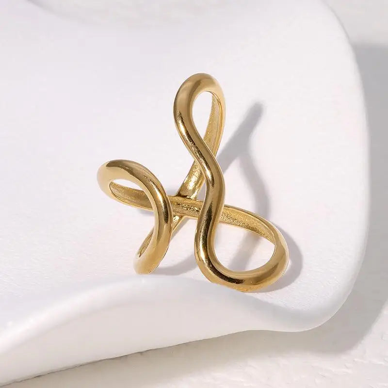 Fashion Stainless Steel Waterproof Open Ring Personality Charms PVD