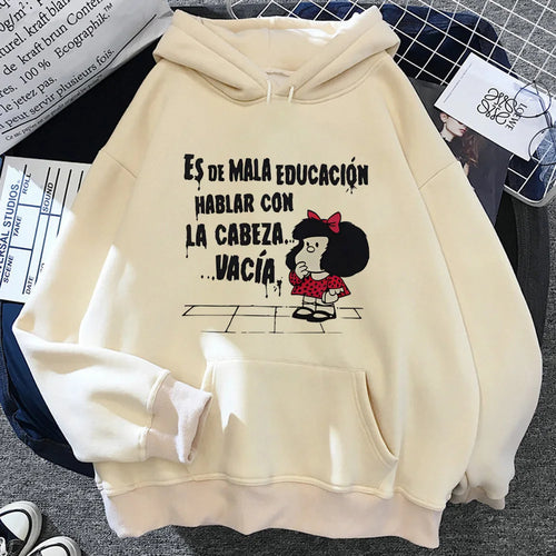 Mafalda hoodie graphic patterned funny youthful teen tracksuits
