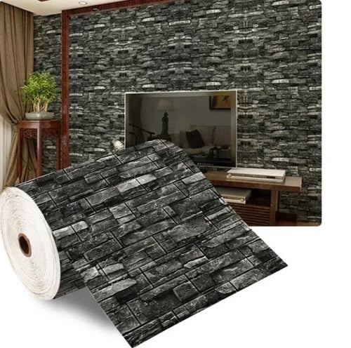 3D Self-Adhesive Wallpaper Continuous Waterproof Brick Wall Stickers