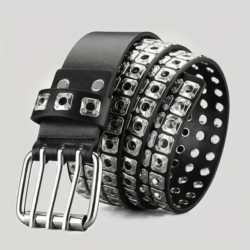 High Quality Hollow Rivet Designer Belt For Men And Women Gothic