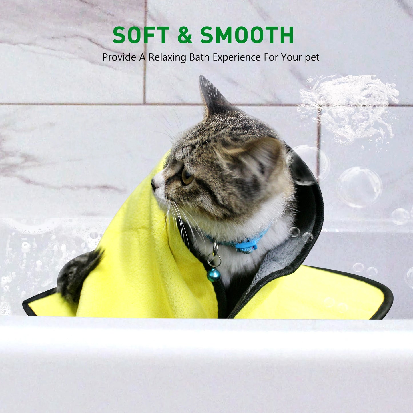 Quick-Drying Pet Towel Absorbent Pet Bath Towel for Dogs Cats Soft