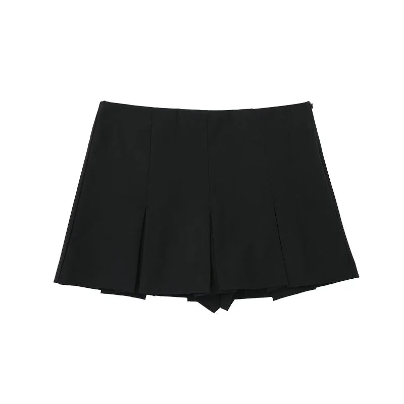 MUJER 2025 Pleated Skirt Shorts for Women High Waist Mini Shorts Women