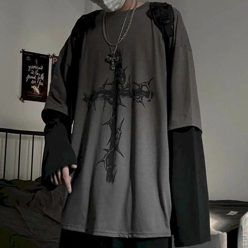 Men T Shirts autumn men Clothes anime casual Long Sleeved Oversized
