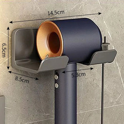 Wall mounted non perforated hair dryer storage rack Bathroom hair