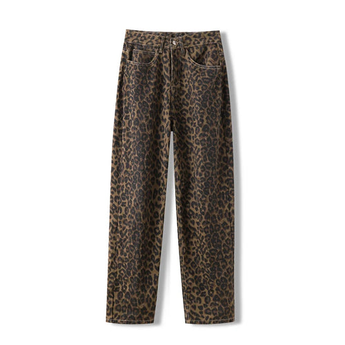 Leopard Print Jeans for Women High Waisted Y2k Retro Fashion