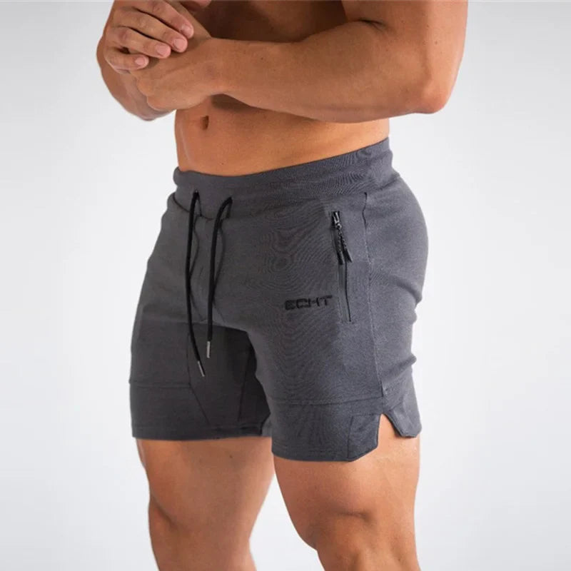 Men's Zip pocket sweatpants Fitness Gyms Shorts Men Summer Running