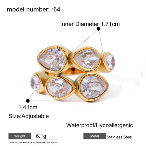 Fashion Simple Stainless Steel Rings For Women Gold Color Smooth