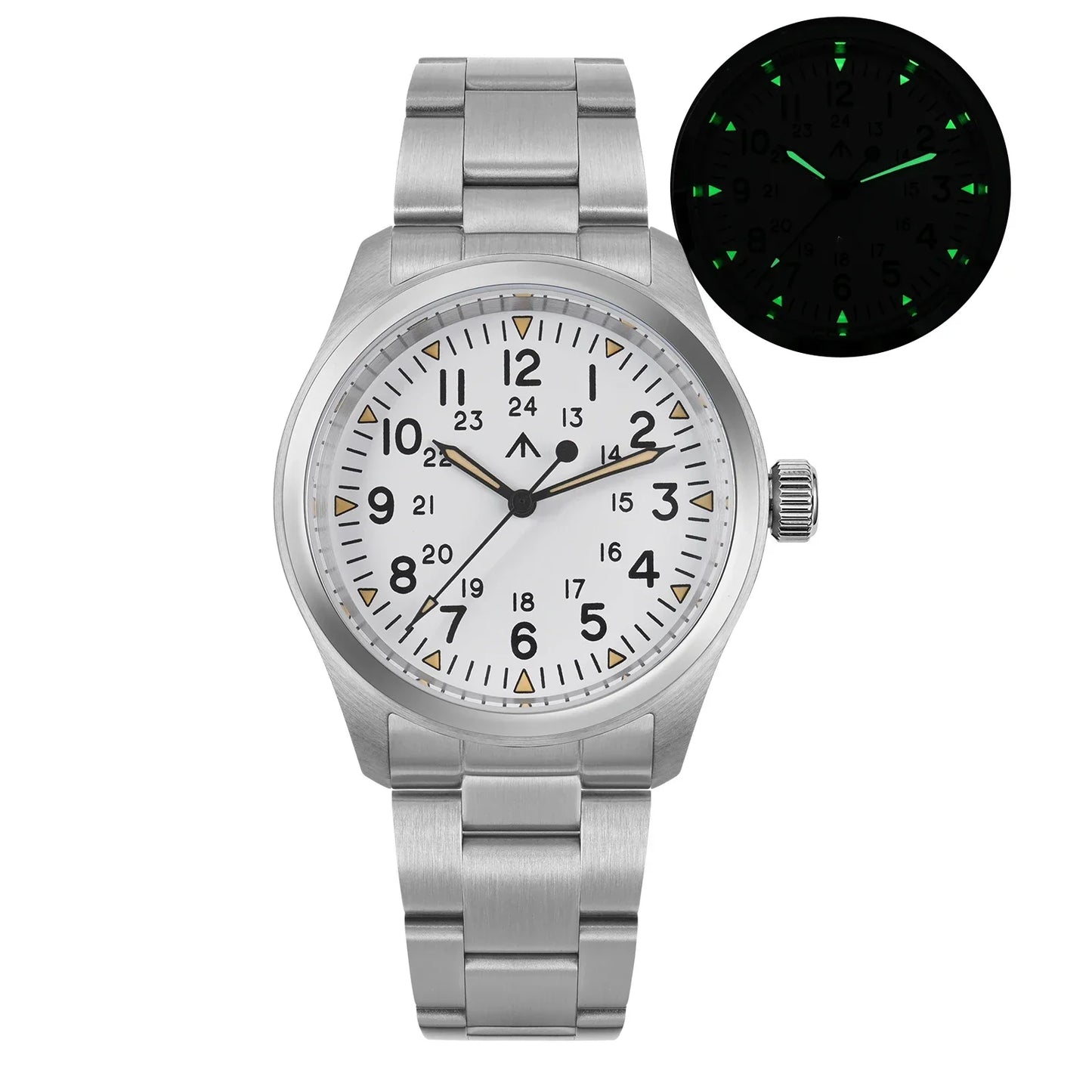 Militado ML08 Military Watch VH31 Quartz Movement Double Sapphire Crystal C3 BGW9 Luminous 10Bar Waterproof 38mm Vintage Watch