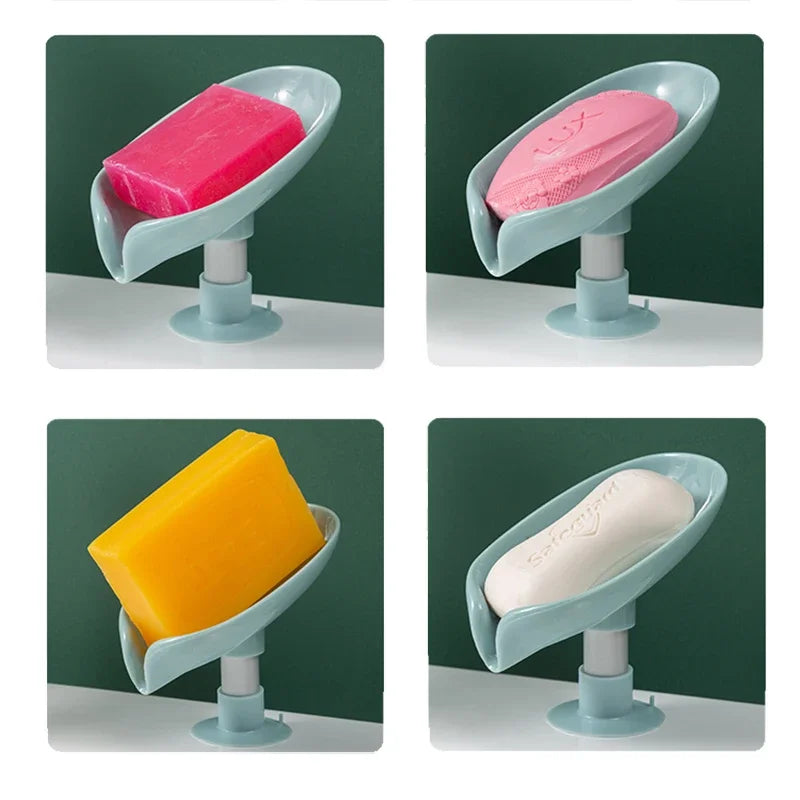 Suction Cup Soap dish For bathroom Shower Portable Leaf Soap Holder