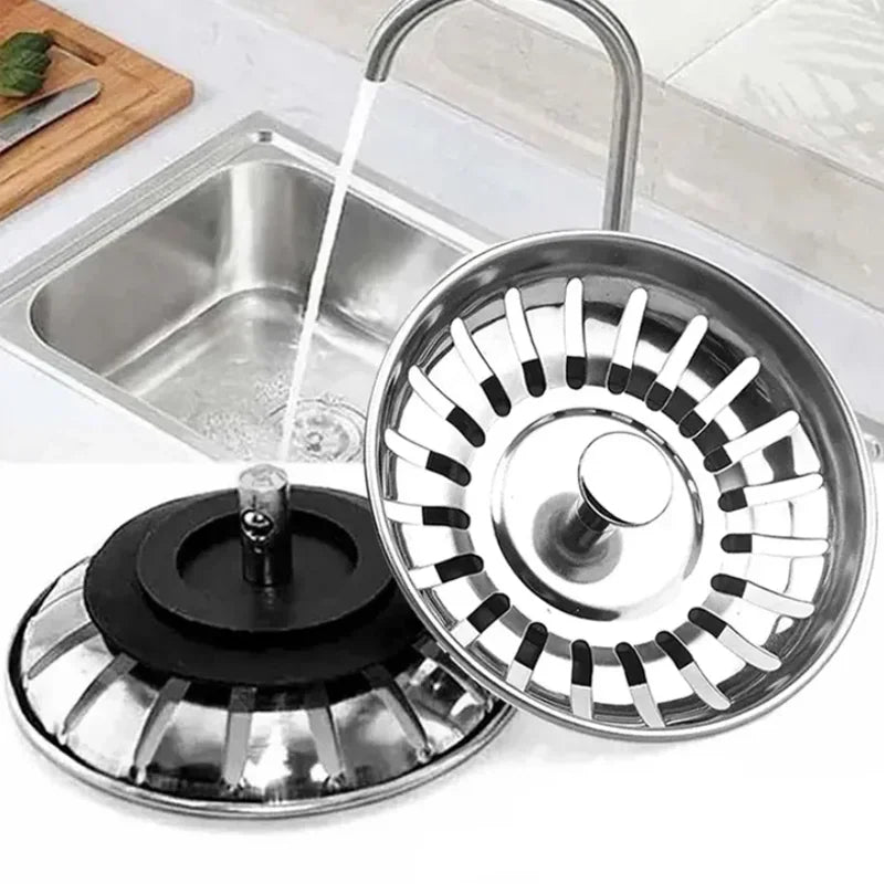 Kitchen Stainless Steel Sink Filter Hole Bathtub Hair Catcher Stopper